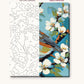 Robin on a Spring Branch numbered canvas next to the finished painting
