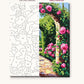 Rose Arch Garden Path numbered canvas next to the finished painting