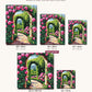 Rose Arch Garden Path canvas sizes from 12 x 12 to 23.5 x 23.5 inches