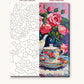 Rose Bouquet and Floral Teapot Set numbered canvas next to the finished painting
