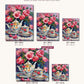 Rose Bouquet and Floral Teapot Set canvas sizes from 12 x 12 to 23.5 x 23.5 inches