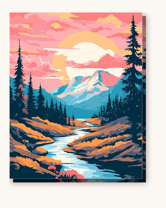 The Scarlet Flow paint by numbers kit on stretched canvas