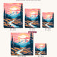 The Scarlet Flow canvas sizes from 12 x 12 to 23.5 x 23.5 inches