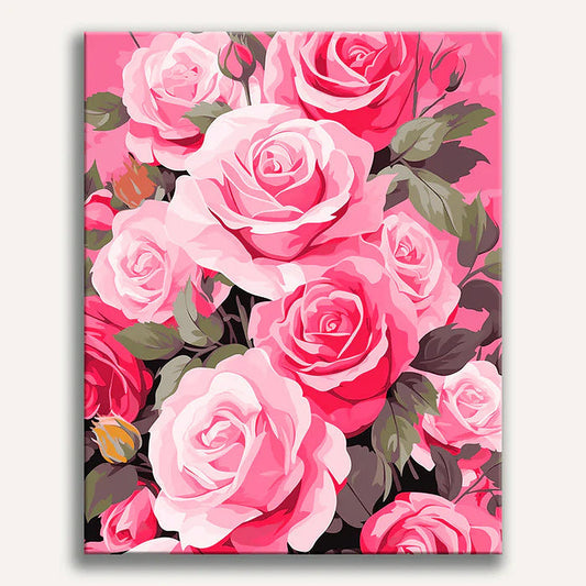 Rosy Elegance Painting by Numbers Premium Kit