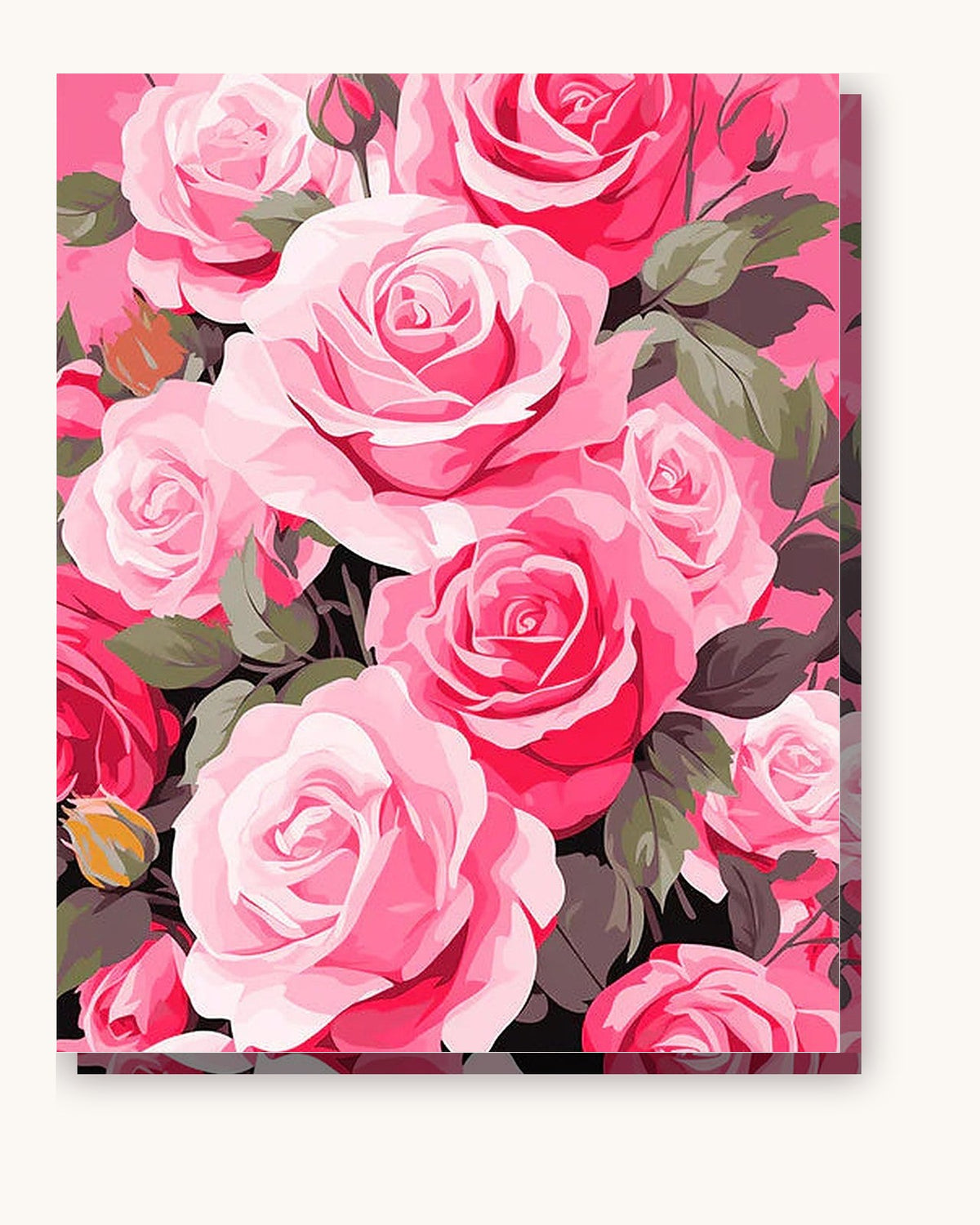 Rosy Elegance paint by numbers kit on stretched canvas