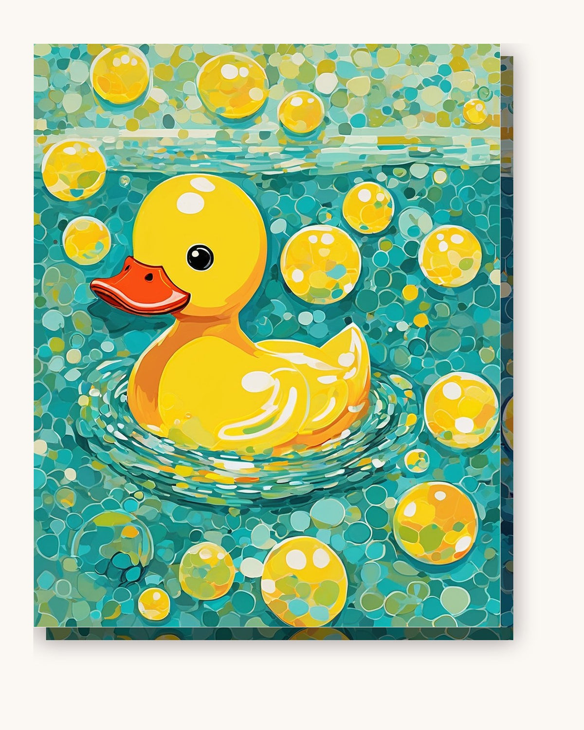 Rubber Duck Bath Time paint by numbers kit on stretched canvas