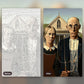 Rural Couple paint by numbers kit, before and after