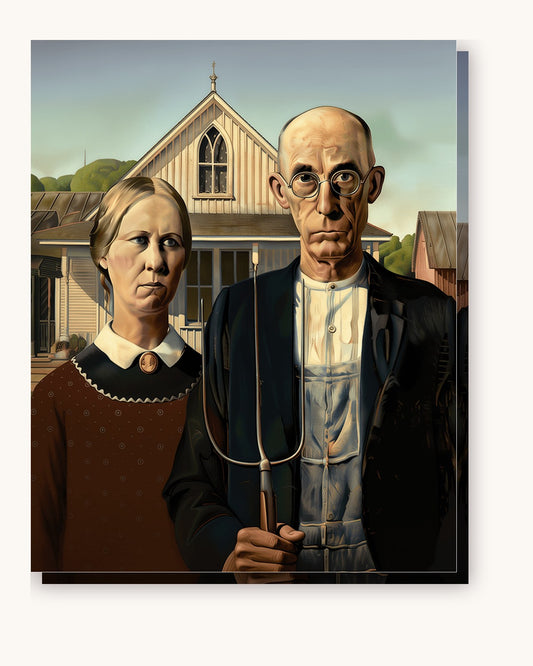Rural Couple paint by numbers kit on stretched canvas