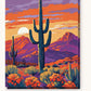 Saguaro Cactus at Desert Dusk paint by numbers kit on stretched canvas
