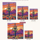 Saguaro Cactus at Desert Dusk canvas sizes from 12 x 12 to 23.5 x 23.5 inches