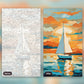 Sailboat at Golden Hour paint by numbers kit, before and after
