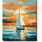 Sailboat at Golden Hour paint by numbers kit on stretched canvas
