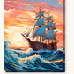 Sailing into the Sunset paint by numbers kit on stretched canvas