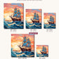 Sailing into the Sunset canvas sizes from 12 x 12 to 23.5 x 23.5 inches