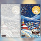Santa Sleigh over the Village paint by numbers kit, before and after