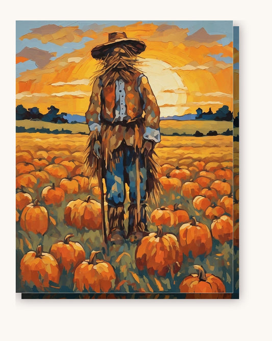 Scarecrow in the Golden Field paint by numbers kit on stretched canvas