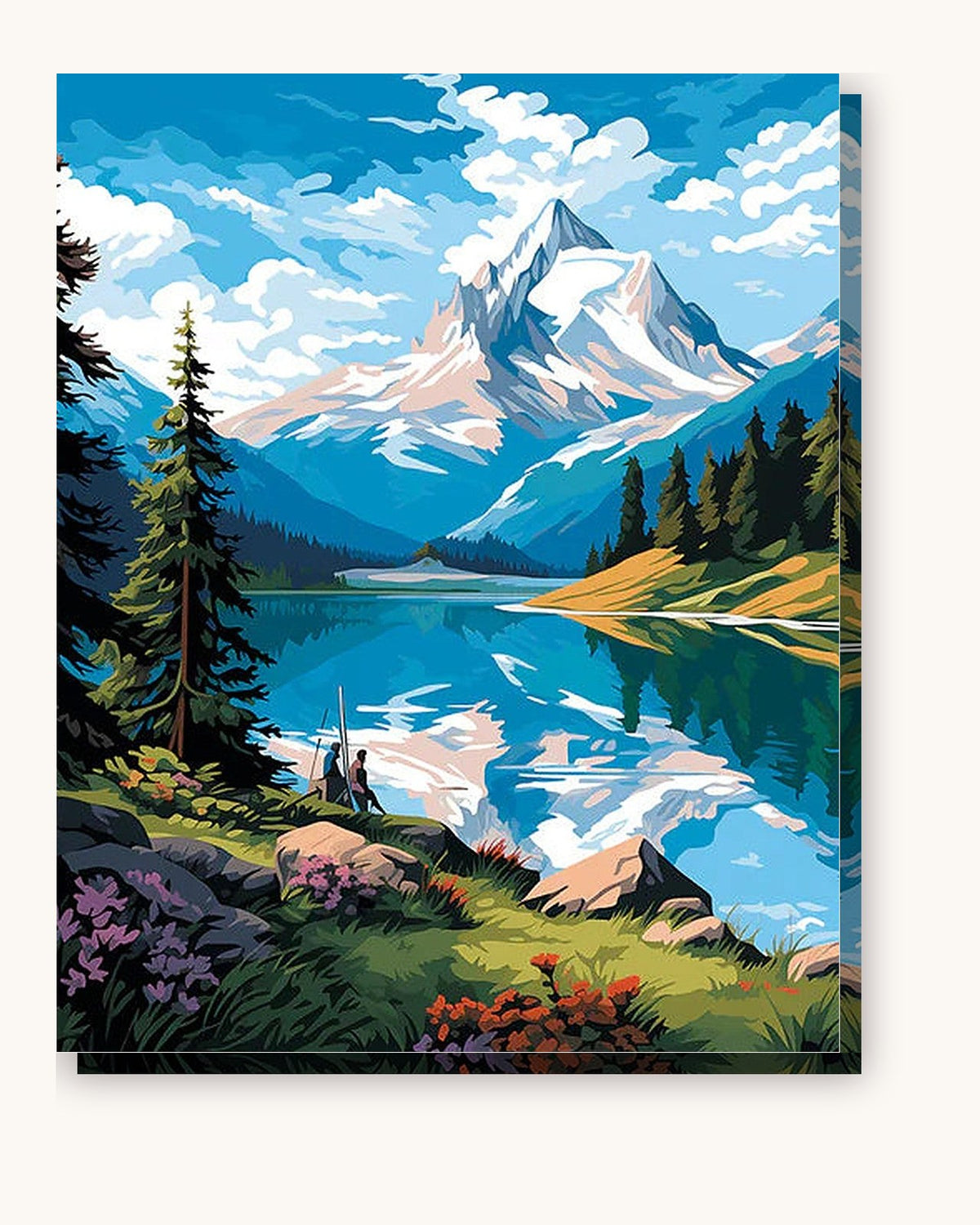 Sea of Mountains paint by numbers kit on stretched canvas