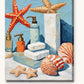 Seashell Bathroom Still Life paint by numbers kit on stretched canvas