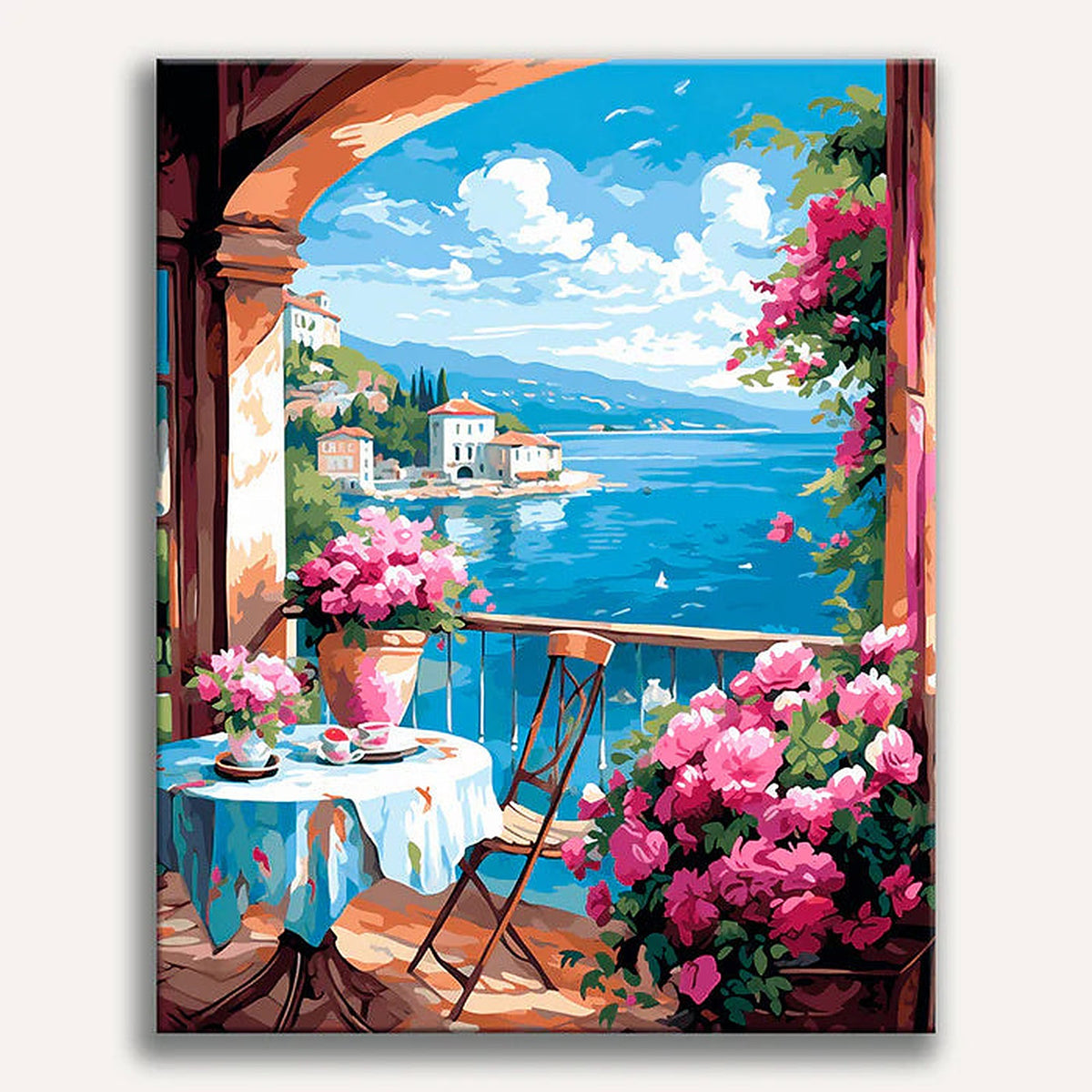 Seaside Bloom View Painting by Numbers Kit
