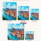Coastal City Charm canvas sizes from 12 x 12 to 23.5 x 23.5 inches