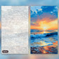 Seaside Dusk paint by numbers kit, before and after