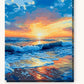 Seaside Dusk paint by numbers kit on stretched canvas