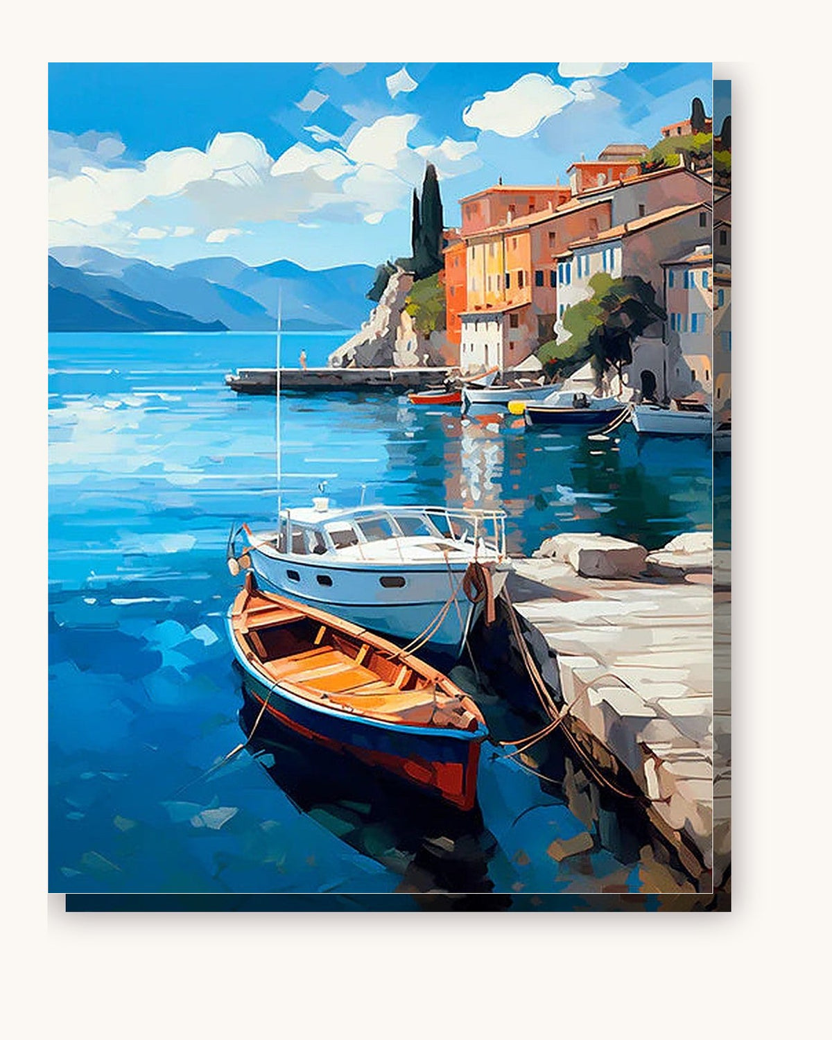 Seaside Leisure paint by numbers kit on stretched canvas