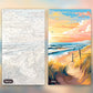 Seashore Meander paint by numbers kit, before and after