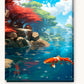 Serene Koi Pond paint by numbers kit on stretched canvas