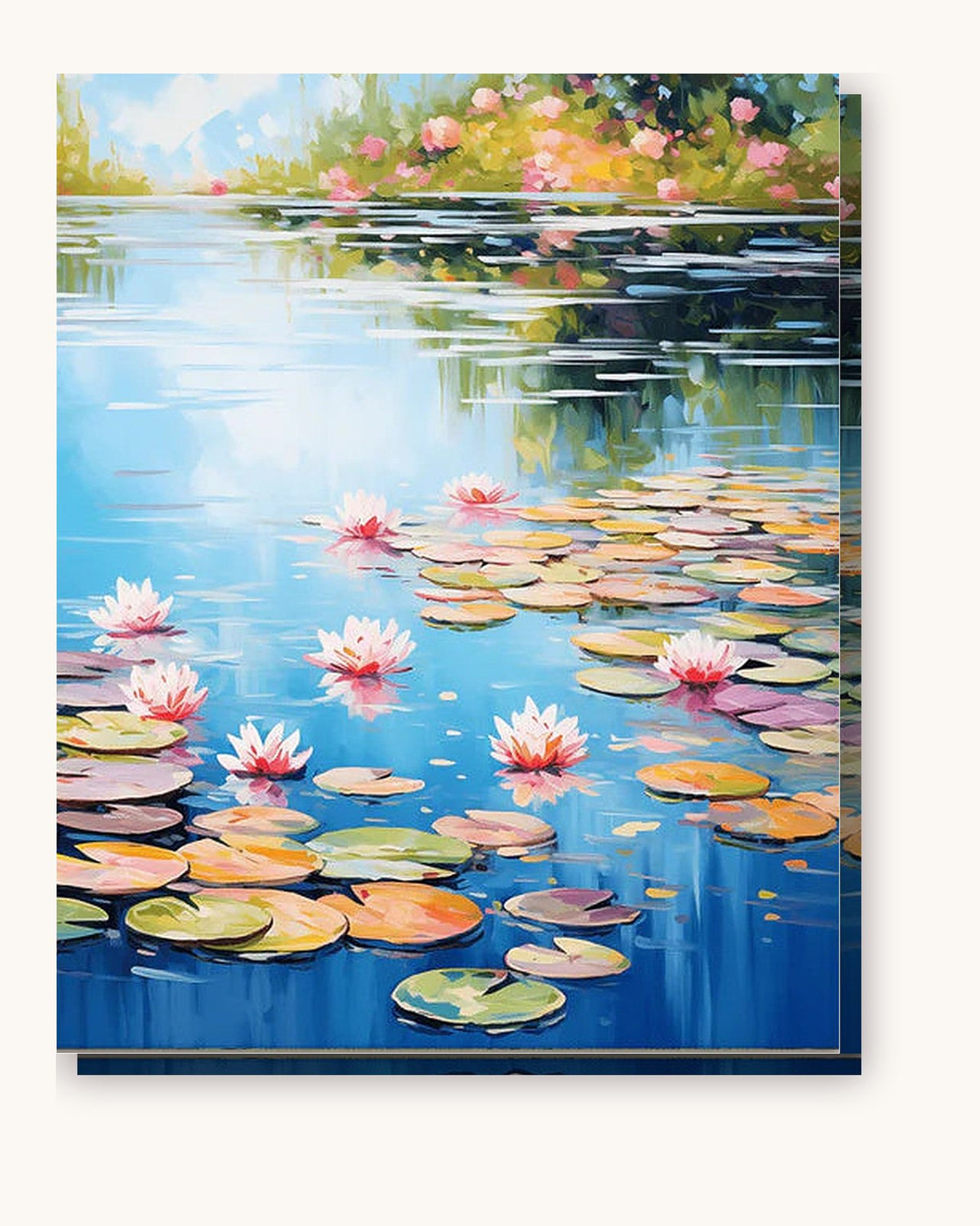 Serene Lake paint by numbers kit on stretched canvas