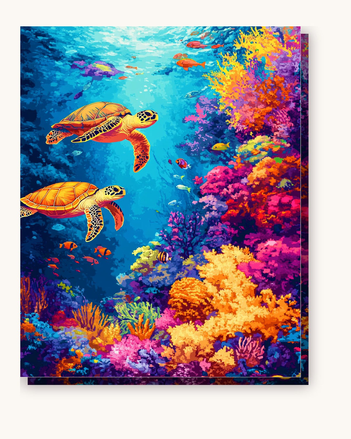 Serene Ocean Alcove paint by numbers kit on stretched canvas