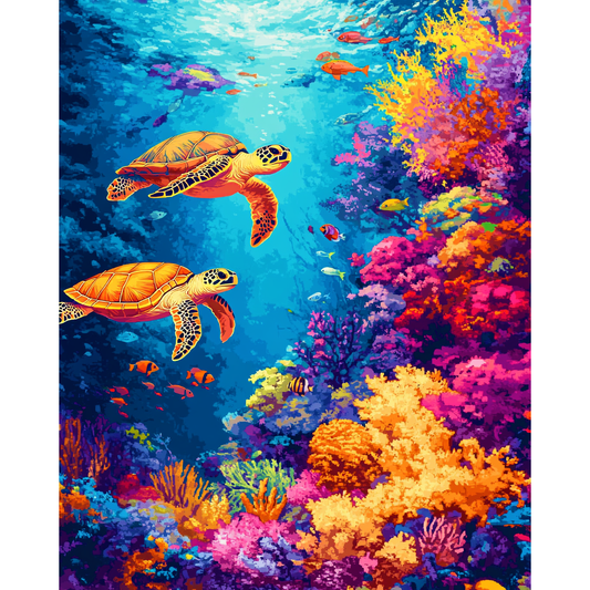 Serene Ocean Alcove Painting by Numbers Kit