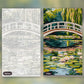 Series of Water Lillies paint by numbers kit, before and after