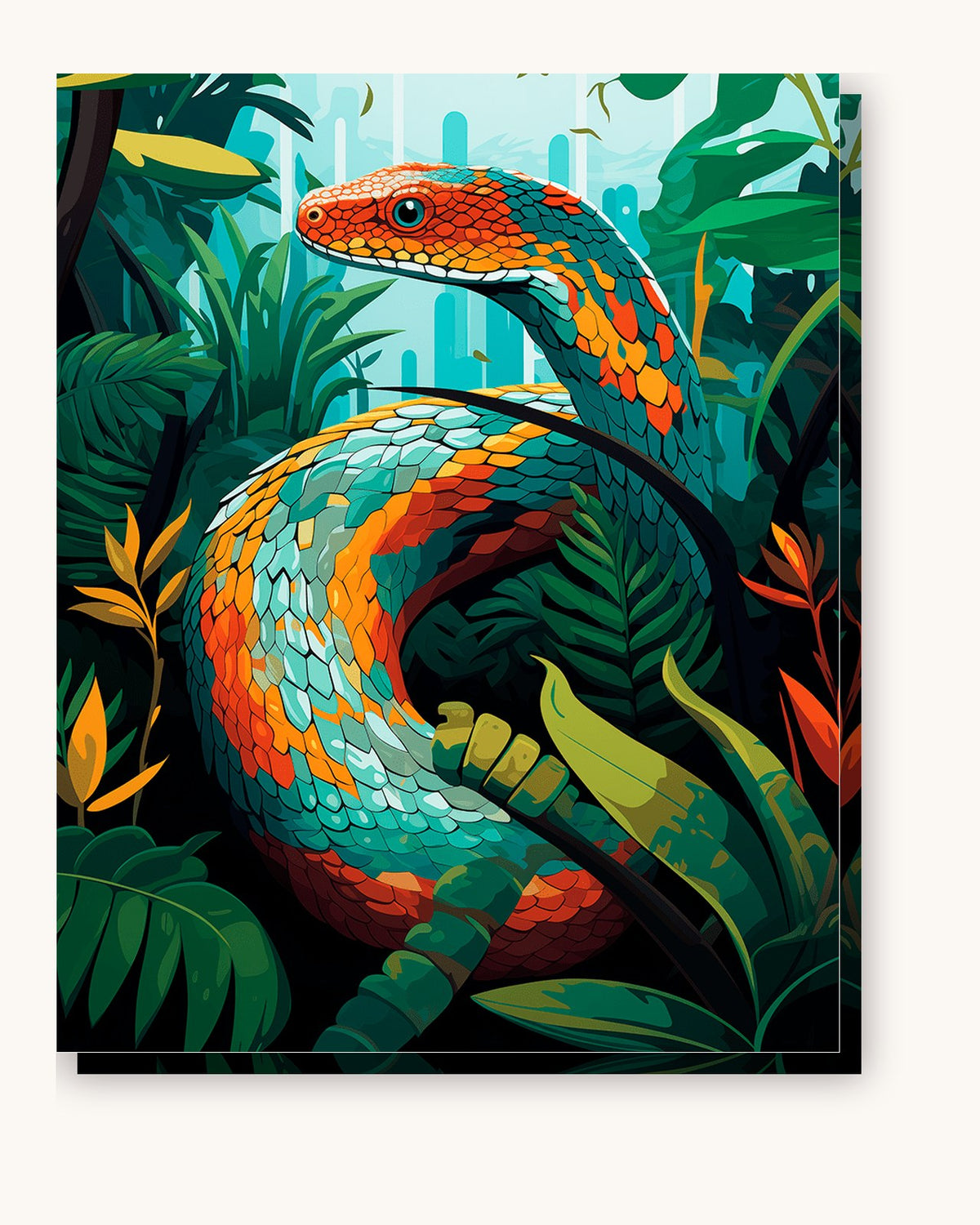 Serpentine Elegance paint by numbers kit on stretched canvas