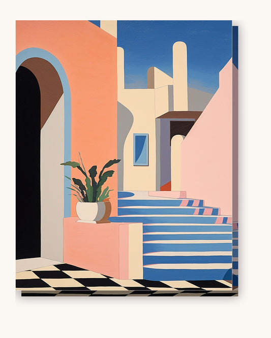 Shadows of the Aegean paint by numbers kit on stretched canvas