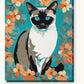 Siamese Cat with Blue Eyes paint by numbers kit on stretched canvas