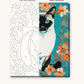 Siamese Cat with Blue Eyes numbered canvas next to the finished painting