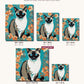 Siamese Cat with Blue Eyes canvas sizes from 12 x 12 to 23.5 x 23.5 inches