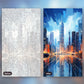 Skyline of Hong Kong paint by numbers kit, before and after