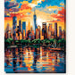 Vertical Metropolis paint by numbers kit on stretched canvas