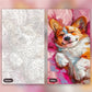 Sleepy Dog paint by numbers kit, before and after