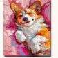 Sleepy Dog paint by numbers kit on stretched canvas