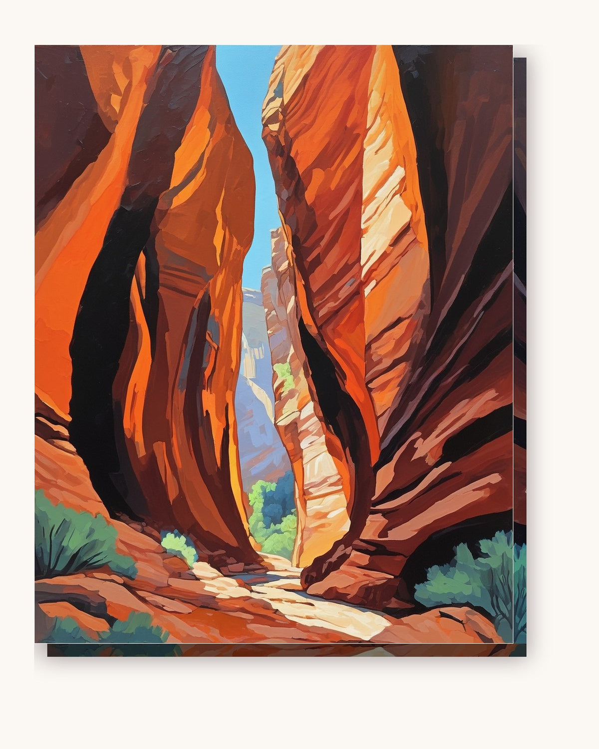 Slot Canyon Light Beams paint by numbers kit on stretched canvas