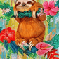 Sloth with Roses - Artistry By Numbers