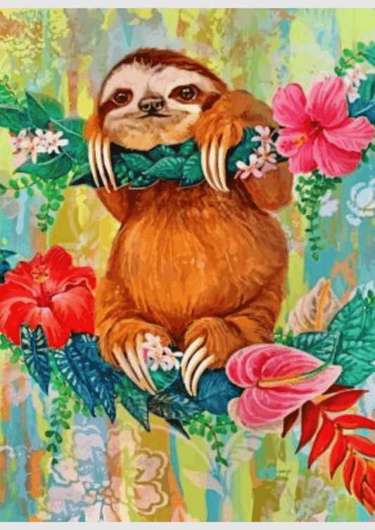 Sloth with Roses - Artistry By Numbers
