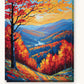Smoky Mountains in Autumn paint by numbers kit on stretched canvas