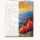 Smoky Mountains in Autumn numbered canvas next to the finished painting