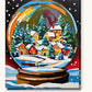 Snow Globe with a Christmas Village paint by numbers kit on stretched canvas