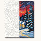Snowy White Church at Sunset numbered canvas next to the finished painting