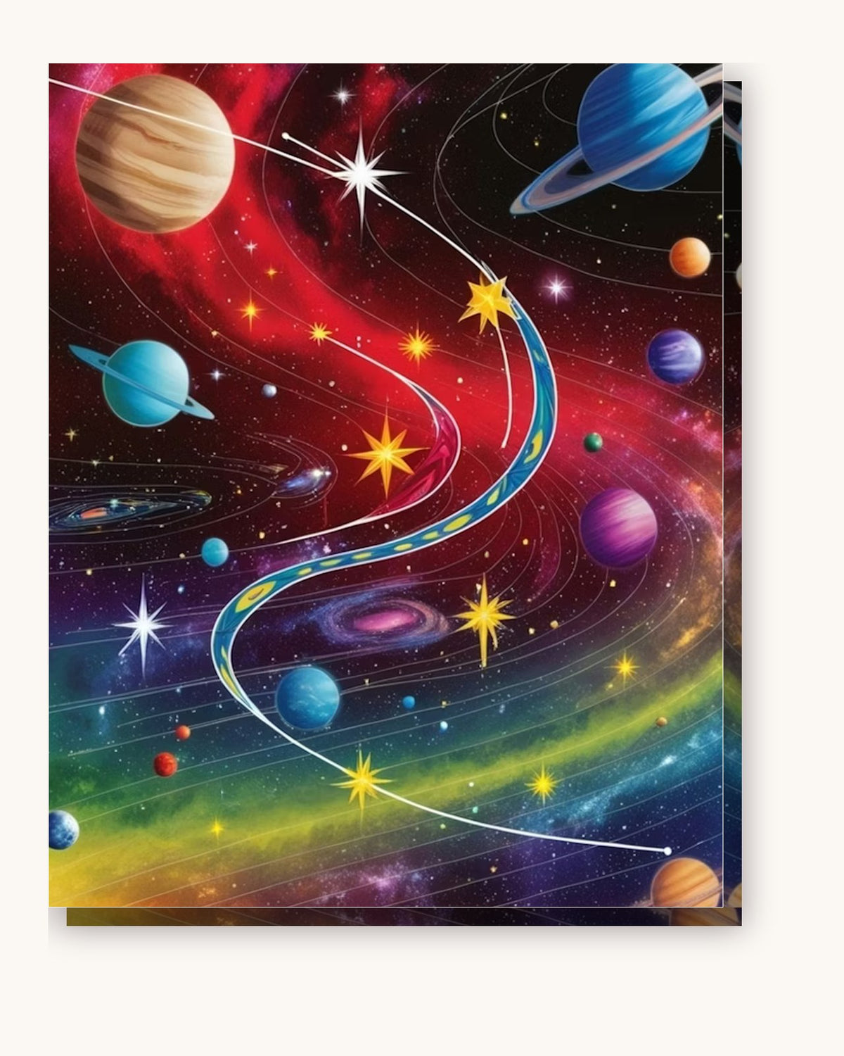 Solar Array paint by numbers kit on stretched canvas